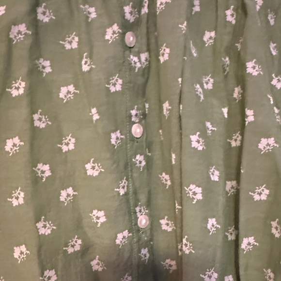 ANN TAYLOR FACTORY  Green Floral Blouse - Picture 4 of 10
